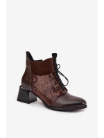 model 21712117 kožené kotníčkové boty na podpatku vyhřívané čokoládové - Zazoo model 21712117 kožené kotníčkové boty na podpatku vyhřívané čokoládové - Zazoo