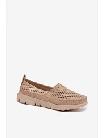 Otevřené lehké dámské mokasiny Sergio Leone MK099H zlaté