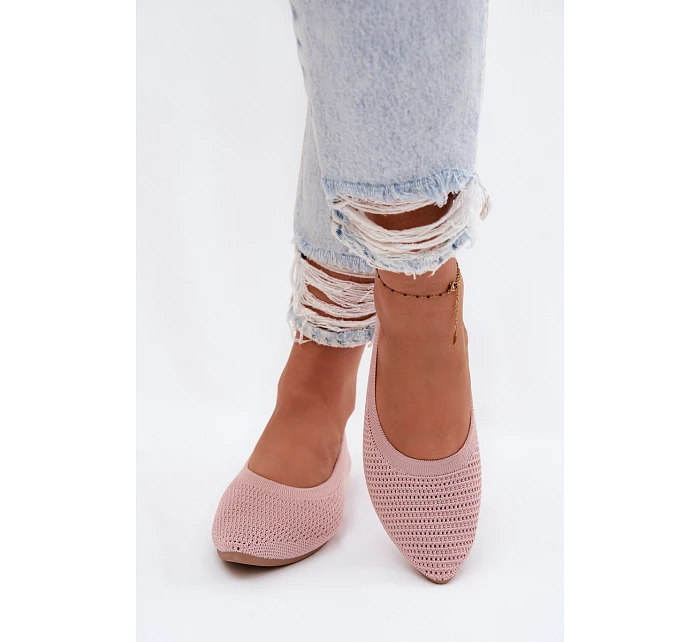 Síťované Textilní Baleríny Dámské Růžové model 22102858 - Boto Síťované Textilní Baleríny Dámské Růžové model 22102858 - Boto