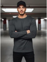 Pánské tmavě šedé tričko s dlouhým rukávem Dstreet model 21967968 - FashionStreet