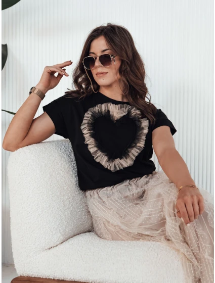 TICKER dámské tričko černé FashionStreet RY2344