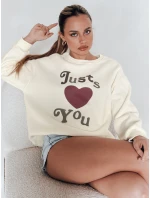 Dámská mikina s potiskem JUST LOVE YOU béžová FashionStreet BY1476