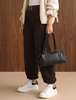 Dámské jogger kalhoty z manšestru s opaskem, čokoládové, FashionStreet UY3140