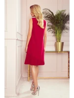 Červené dámské trapézové šaty s asymetrickým model 8489478 - numoco Červené dámské trapézové šaty s asymetrickým model 8489478 - numoco