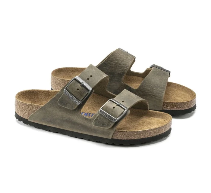 žabky Arizona Soft  Leather  Khaki model 21265516 - Birkenstock