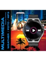 Rubicon RNCE88-1 Smartwatch Black- Černý silikonový řemínek + černý kožený řemínek