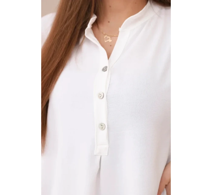 Halenka s prodlouženým zadním dílem bílý