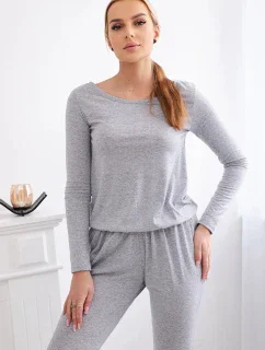 Viskózový overal do pasu šedý