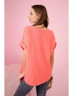 Mušelínová halenka s náhrdelníkem malina