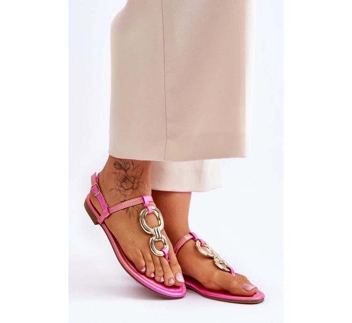 Ploché kožené žabky růžové Keep Going Ploché kožené žabky růžové Keep Going