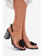 Průhledné Sandály Na Podpatku S A Ozdobou D&A Černé model 21698339 - S.Barski