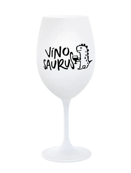 VÍNOSAURUS - bílá sklenice na víno 350 ml
