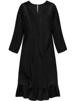 Černé šaty s volánem model 6768864 - INPRESS