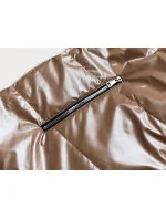 Světle hnědá dámská rozšířená oboustranná vesta (B8006-46) Světle hnědá dámská rozšířená oboustranná vesta (B8006-46)