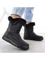 Dámské ploché zateplené sněhule černé Potocki KI24322 Dámské ploché zateplené sněhule černé Potocki KI24322