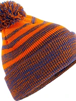 Beechfield B 476 Pletená čepice s bambulí "Team Stripe" 53.0476 orange/royal