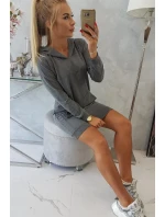 Šaty s kapucí grafitové