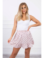 Pudrově růžová puntíkatá sukně