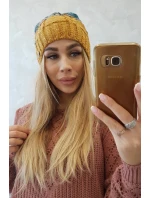 Fleecová čepice Dolores K303 mustard+black+sea Fleecová čepice Dolores K303 mustard+black+sea