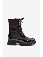 Zateplené pracovní boty na plochém podpatku Černé model 21633334 - Boto Zateplené pracovní boty na plochém podpatku Černé model 21633334 - Boto