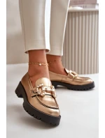 Dámské kožené mokasíny s ozdobou model 21667878 béžové - CheBello