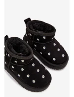 Dětské sněhule s květinovým motivem Gracina – černé Dětské sněhule s květinovým motivem Gracina – černé