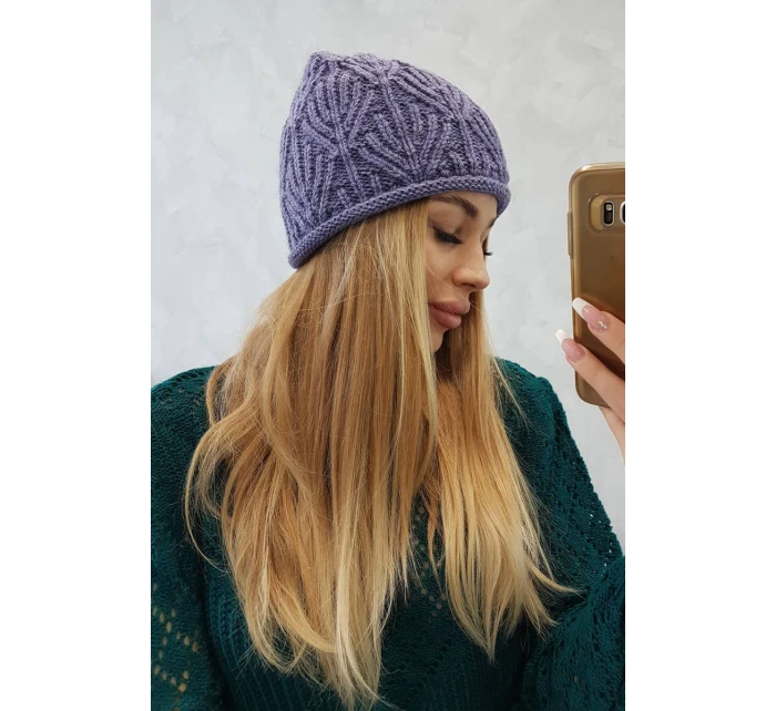 Dámská čepice Leaves K245 fialová