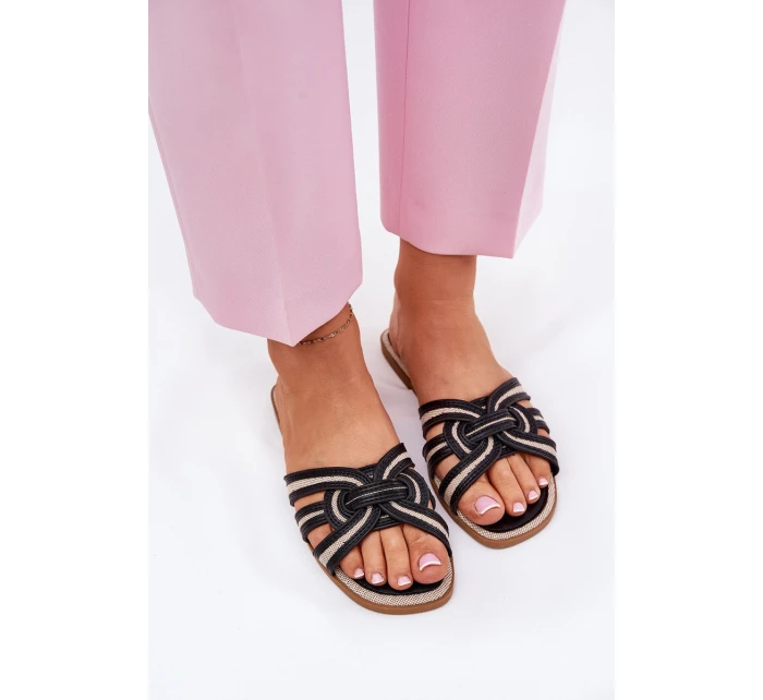 Dámské Ploché Sandály S Pásky Černé model 21689719 - Boto Dámské Ploché Sandály S Pásky Černé model 21689719 - Boto