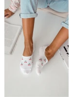 Dámské Ponožky Microstopky Bavlněné Malé Višně Bílé