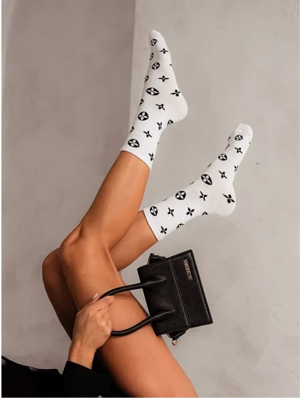 Ponožky LuVi Stripe White - Milena