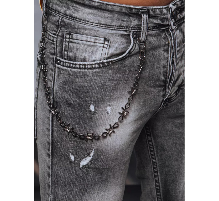 Šedé pánské džínové kalhoty Dstreet UX3644
