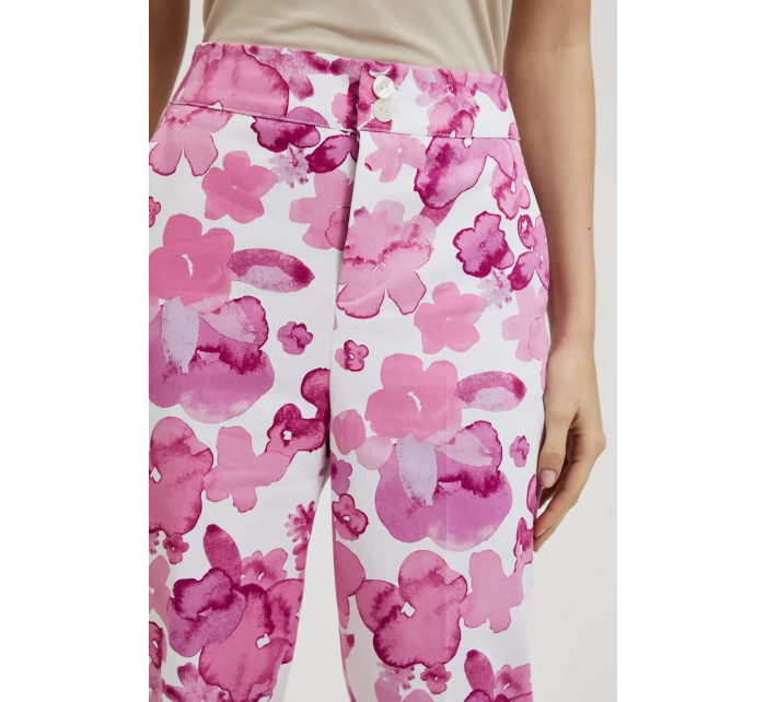 Dámské vzorované kalhoty MOODO - růžové