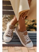 Dámské látkové tenisky Big Star – béžové Dámské látkové tenisky Big Star – béžové