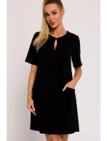 Trapézové šaty M788 černé - Moe Trapézové šaty M788 černé - Moe
