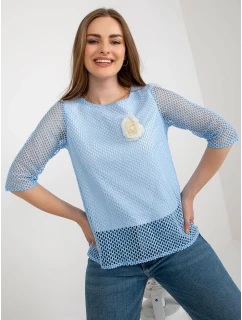 Dámská halenka LK BZ model 21402151 Světle modrá s bílou Lakerta - FPrice