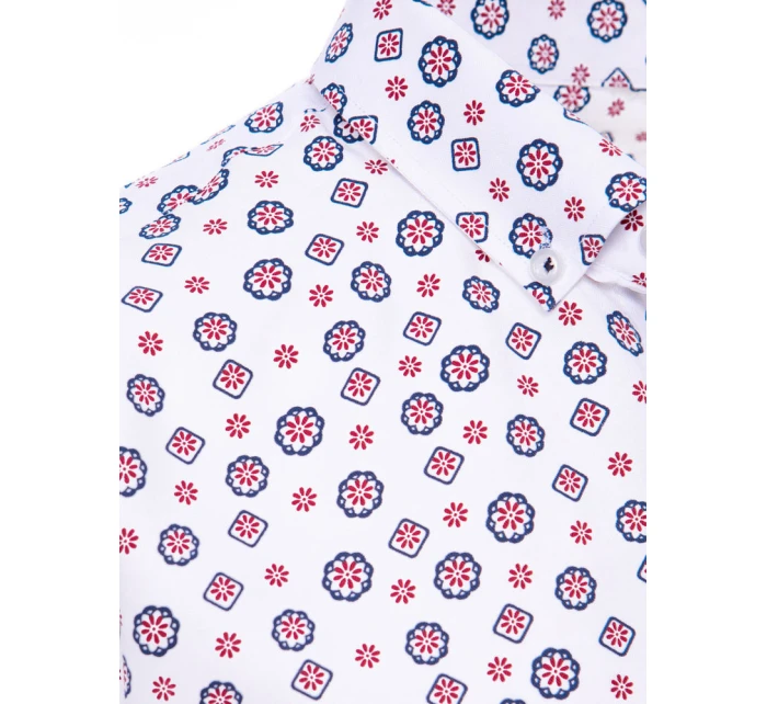 Pánská bílá košile s krátkým rukávem FashionStreet KX1021 Pánská bílá košile s krátkým rukávem FashionStreet KX1021