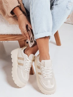 Dámské tenisky s kožešinou na platformě béžové FashionStreet ZY1081