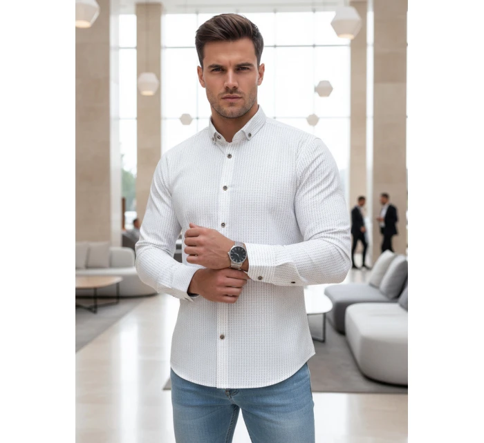 Koszula męska slim fit  biała model 22007695 - FashionStreet