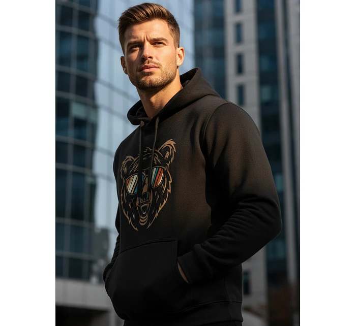 Pánská mikina s kapucí bear black FashionStreet NX0041B Pánská mikina s kapucí bear black FashionStreet NX0041B