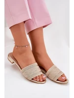 Dámské Sandály Na Plochém Podpatku Zlaté model 21688228 - Boto Dámské Sandály Na Plochém Podpatku Zlaté model 21688228 - Boto