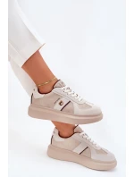 Dámské Kožené Tenisky Na Platformě Daniel Lopez Just Dare SS2D4003 Béžové Dámské Kožené Tenisky Na Platformě Daniel Lopez Just Dare SS2D4003 Béžové