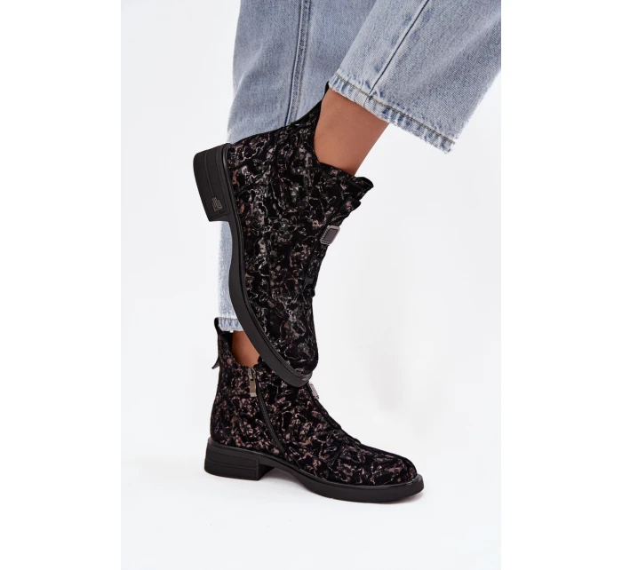 obuv z přírodního semiše na nízkém podpatku model 21713893 - D&A obuv z přírodního semiše na nízkém podpatku model 21713893 - D&A