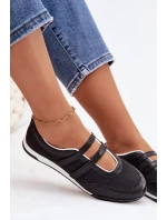 Sportovní dámské baleríny S Pásky Černé model 21956206 - Boto