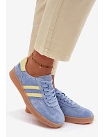 Kožené semišové dámské tenisky model 22101256 Modré - S.Barski Kožené semišové dámské tenisky model 22101256 Modré - S.Barski