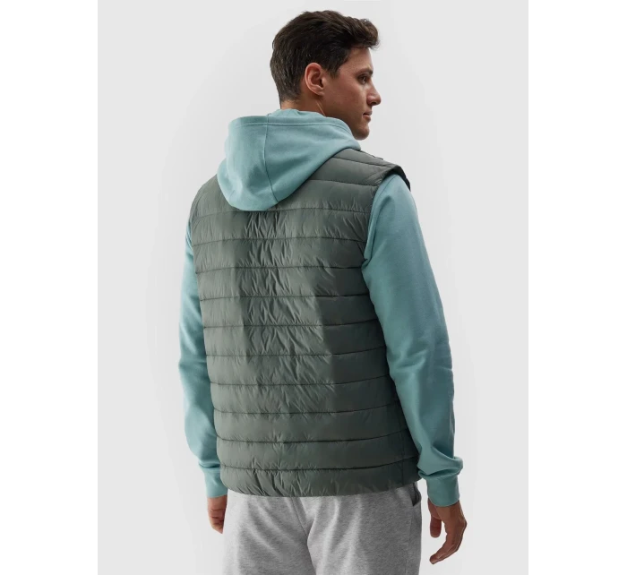 Pánská péřová vesta s model 20437840 výplní zelená - 4F Pánská péřová vesta s model 20437840 výplní zelená - 4F