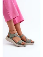 Dámské pohodlné sandály na suchý zip zelená Eladora Dámské pohodlné sandály na suchý zip zelená Eladora