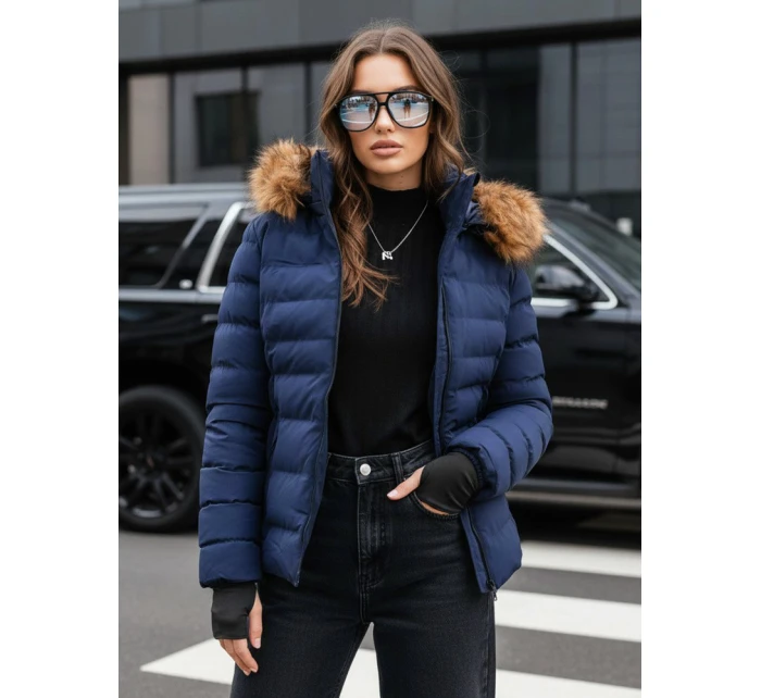 Dámská prošívaná zimní bunda navy blue Dstreet model 21971783 - FashionStreet