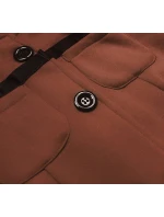 Krátká hnědá dámská rozepínací mikina model 21224419 - LHD