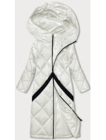 Prošívaná dámská zimní bunda v barvě ecru (H-896-11)