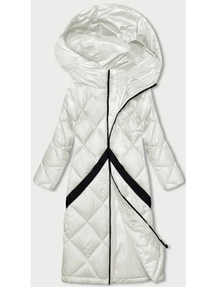 Prošívaná dámská zimní bunda v barvě ecru (H-896-11) Prošívaná dámská zimní bunda v barvě ecru (H-896-11)